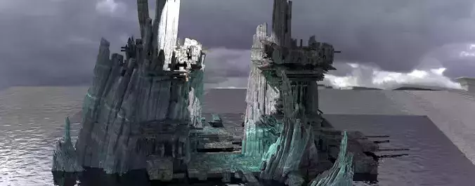 Sci fi Light gravity training arena wall 4