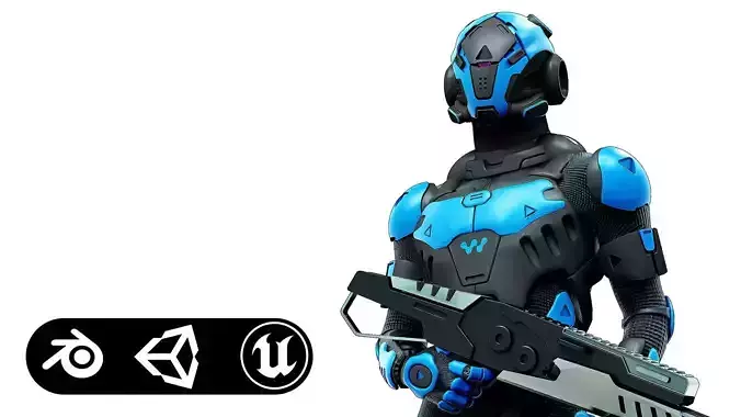 MECHA SOLDIER-J  Rigged for Unreal Engine - Unity - MIXAMO 