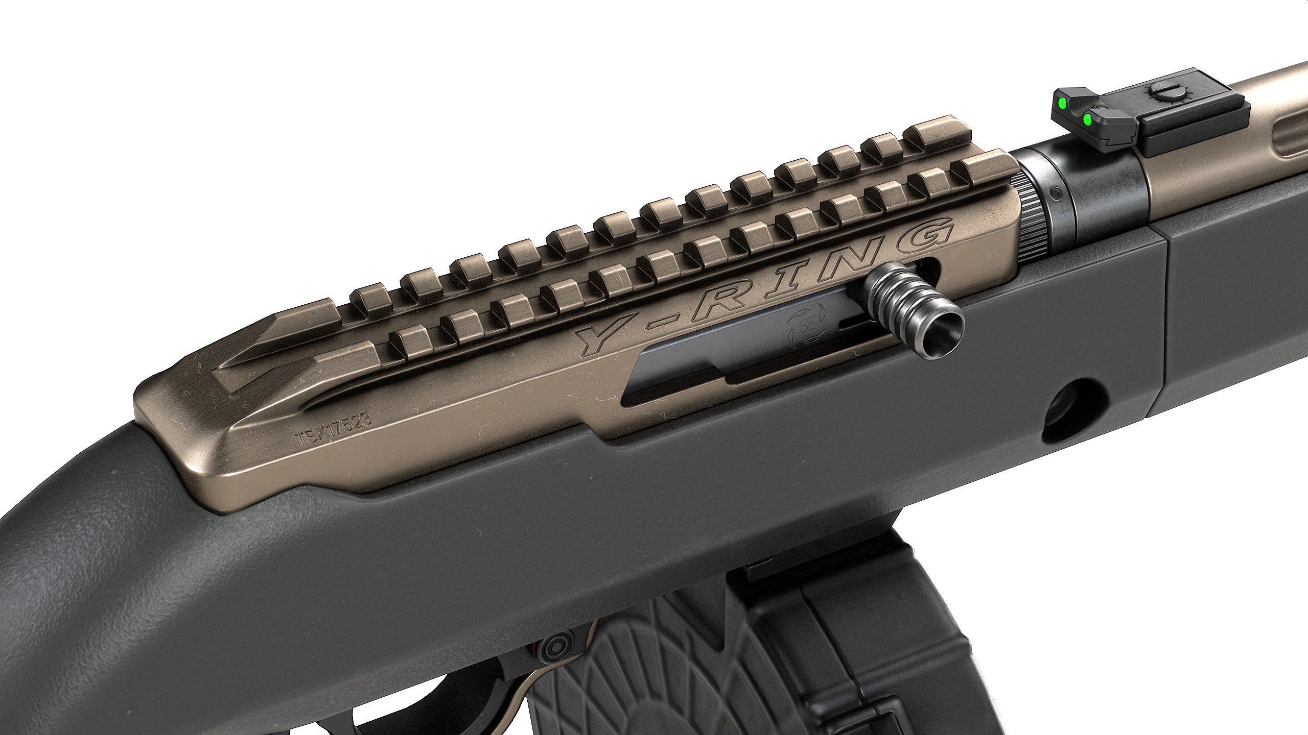 Ruger 10 22 Tactical Takedown Low-poly 3D model_2