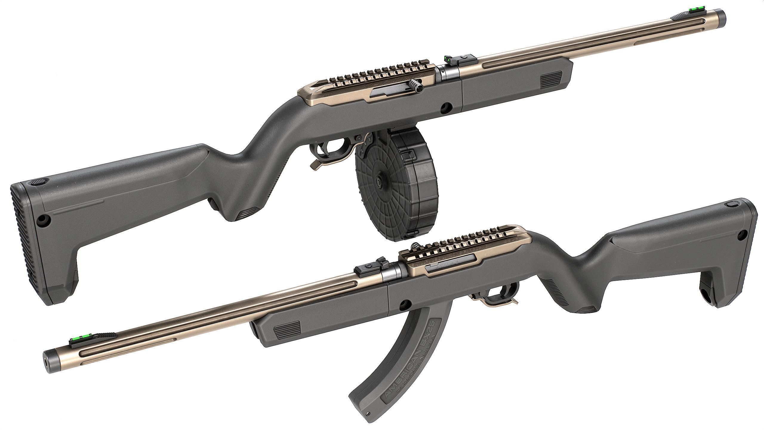 Ruger 10 22 Tactical Takedown Low-poly 3D model_1