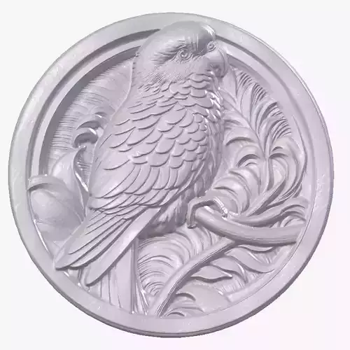 Parrotlet 3 basrelief for 3D printing
