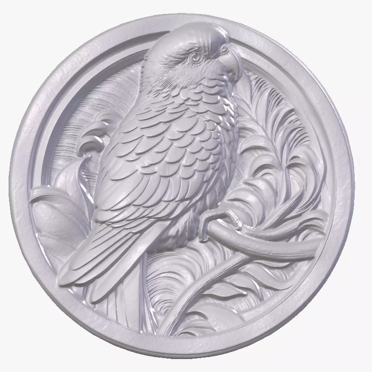 Parrotlet 3 basrelief for 3D printing 3D print model_0
