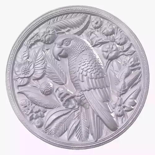 Parrots  1 basrelief for 3D printing