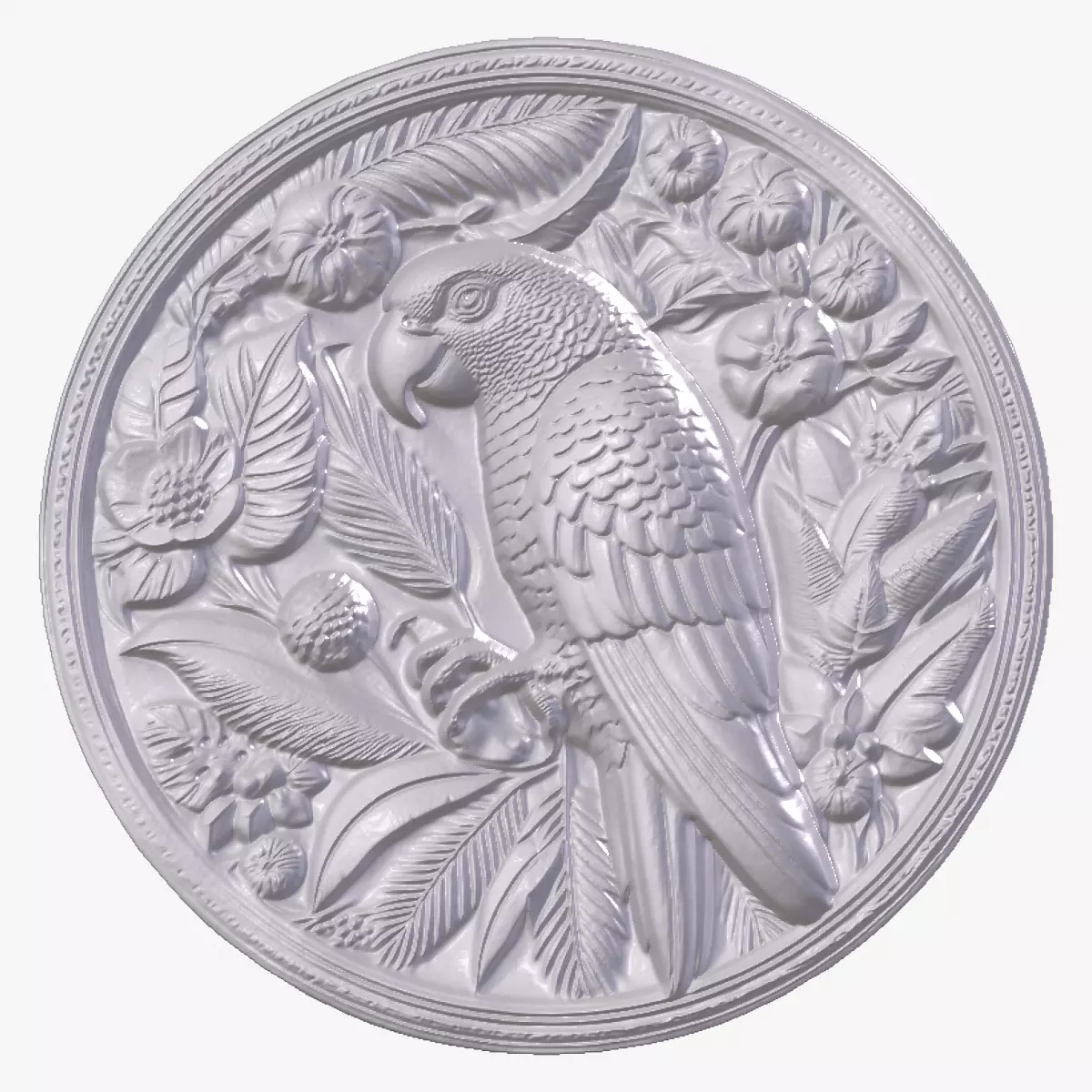 Parrots 1 basrelief for 3D printing 3D print model
