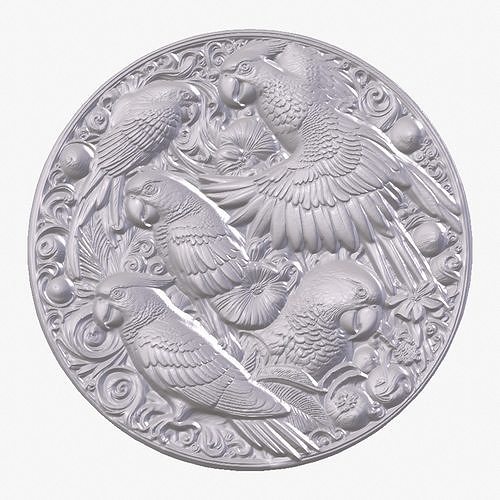 Parrots 4 basrelief for 3D printing 3D print model