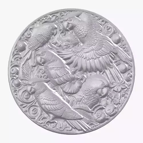Parrots 4 basrelief for 3D printing