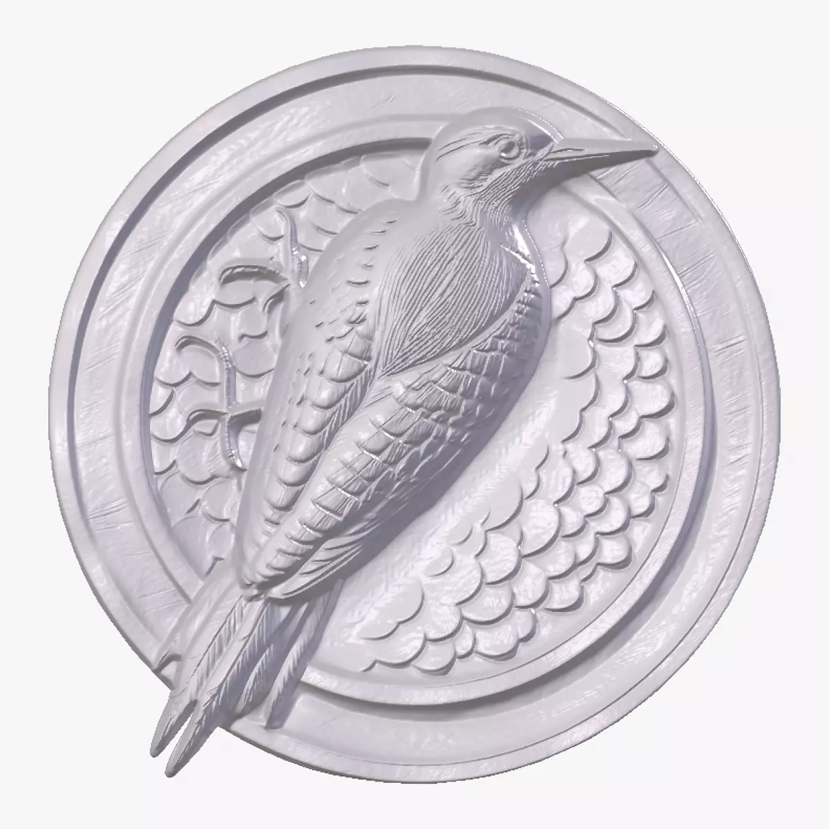 Woodpecker 1 basrelief for 3D printing 3D print model