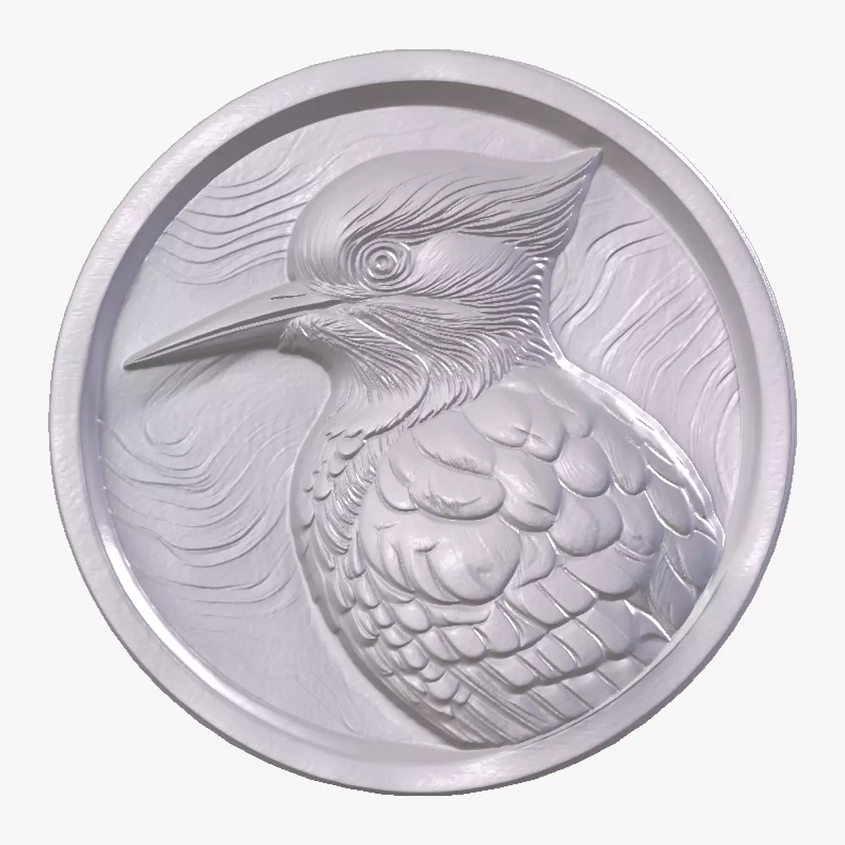 Woodpecker 2 basrelief for 3D printing 3D print model