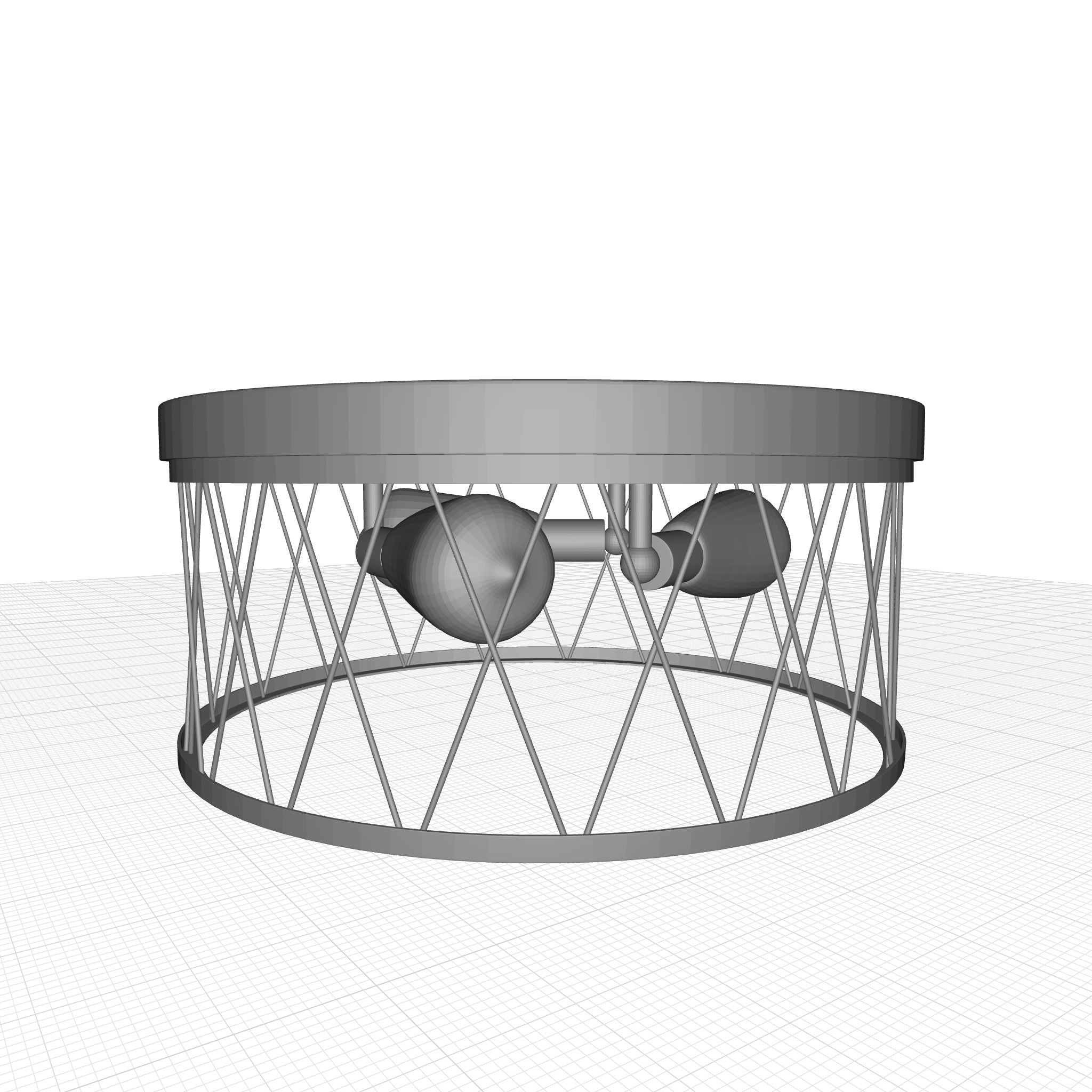 Sidney Light Caged Drum Flush Mount 3D model_5