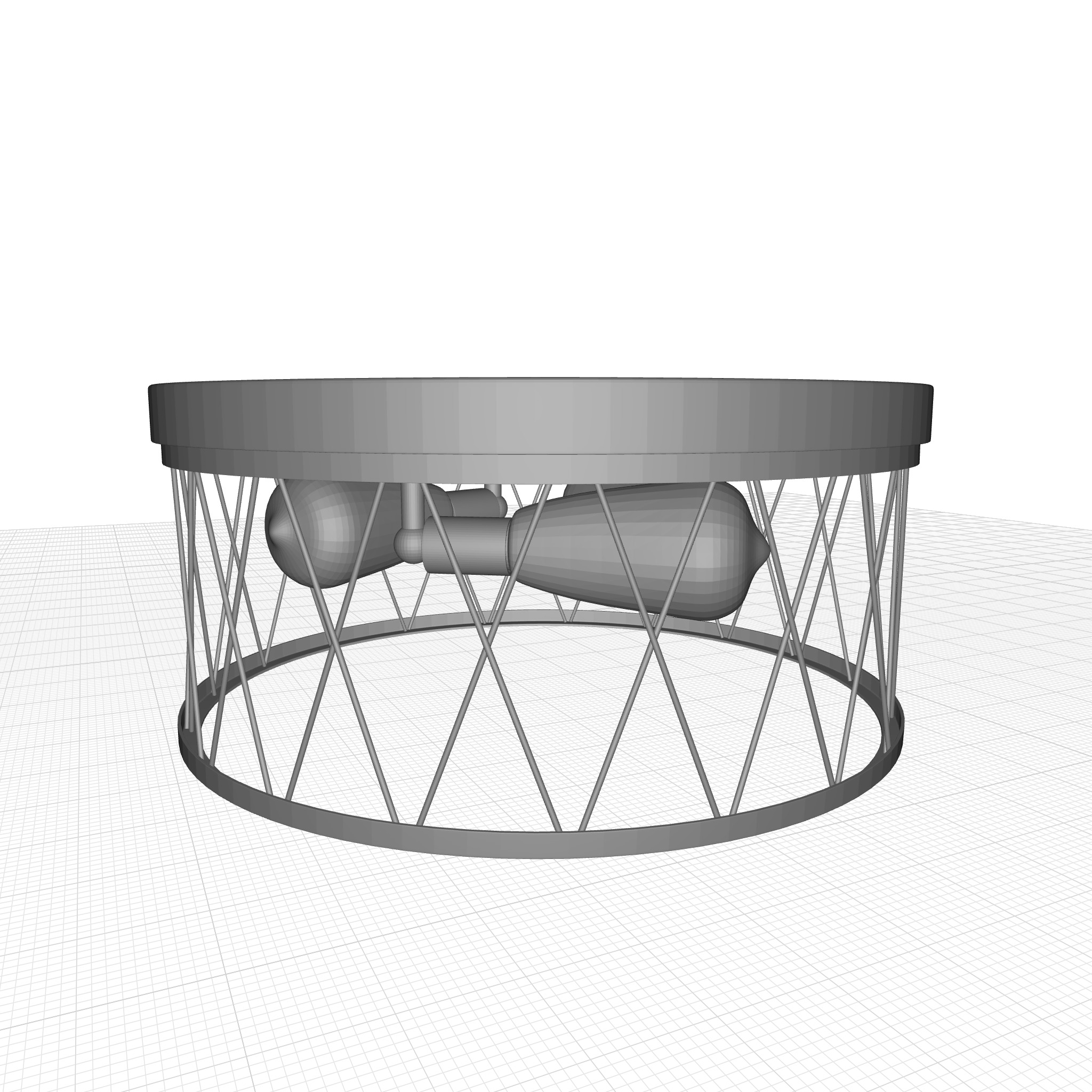 Sidney Light Caged Drum Flush Mount 3D model_3