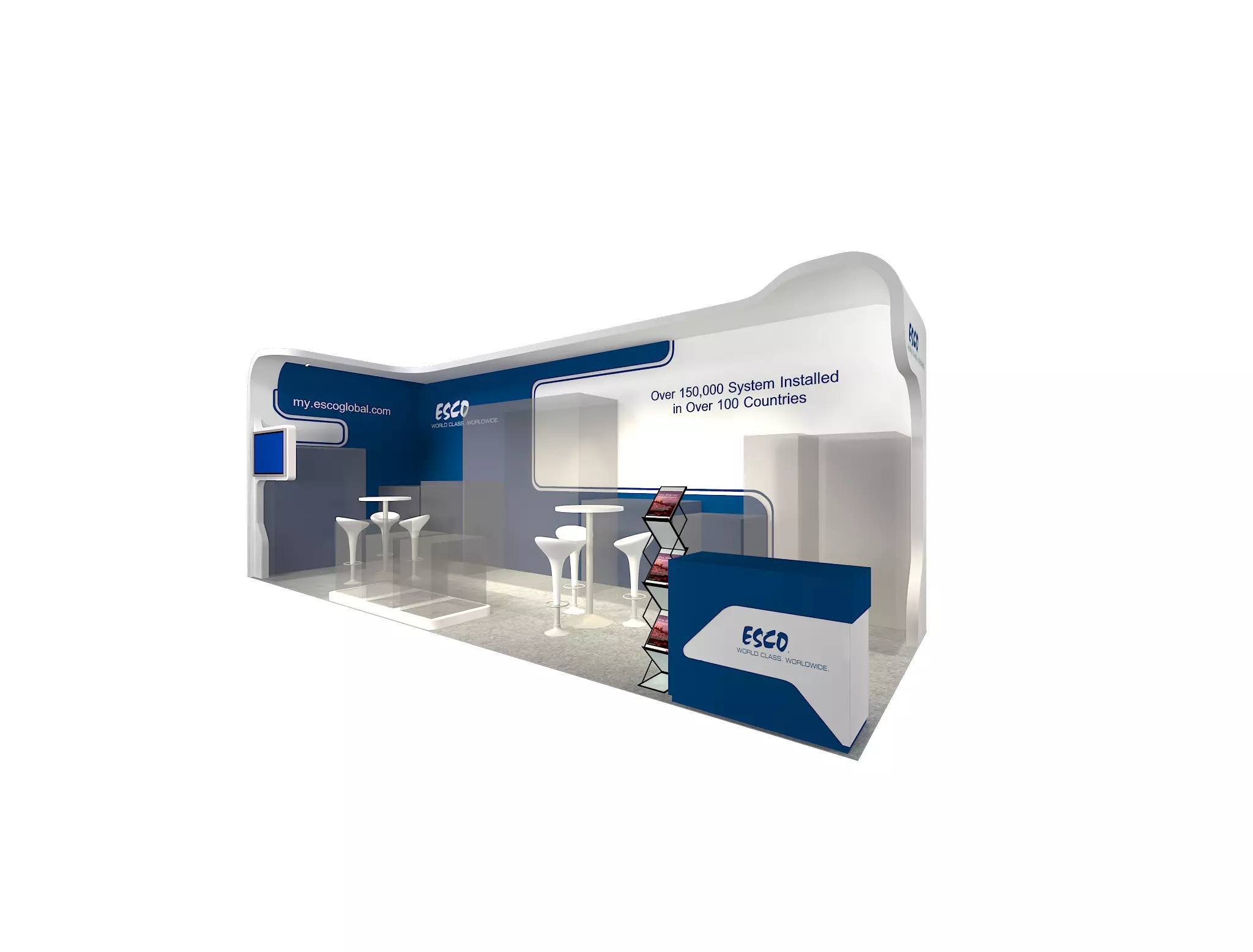 EXHIBITION BOOTH 3M x 9M Low-poly 3D model_0