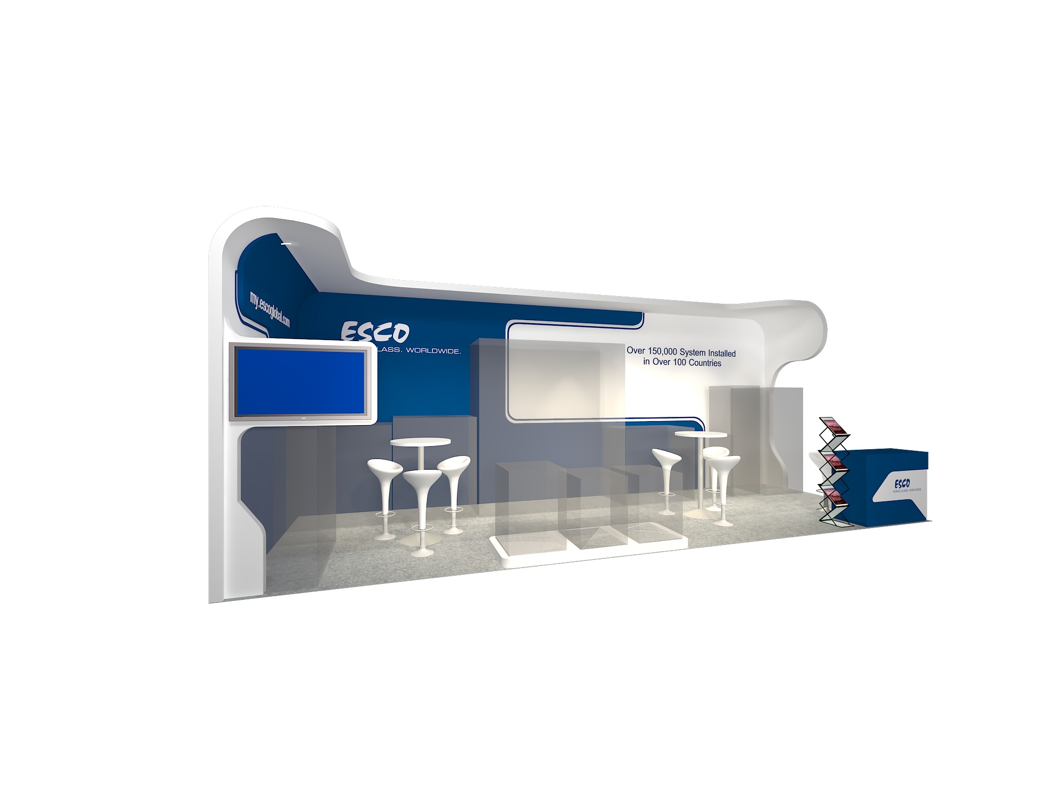 EXHIBITION BOOTH 3M x 9M Low-poly 3D model_1