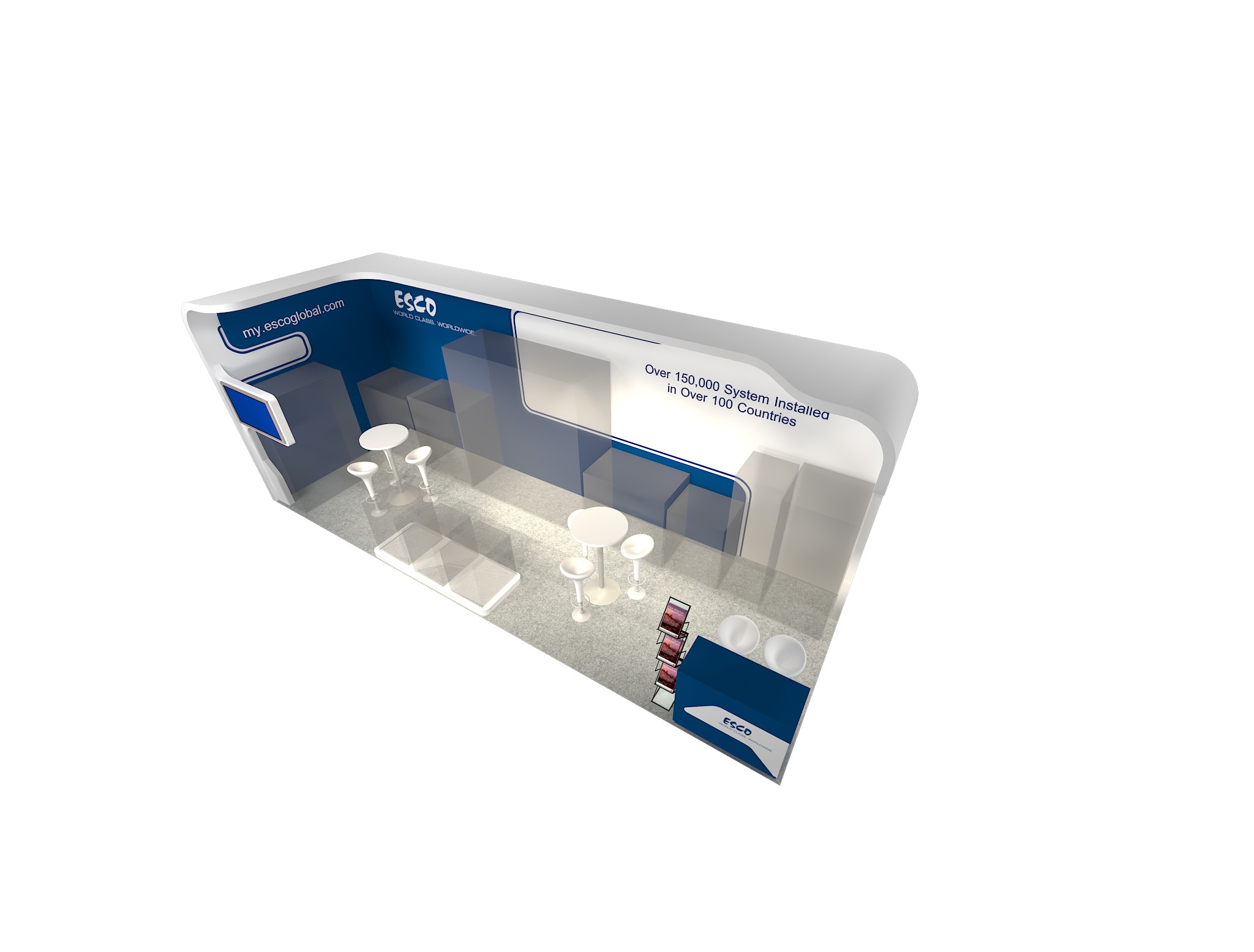 EXHIBITION BOOTH 3M x 9M Low-poly 3D model_2