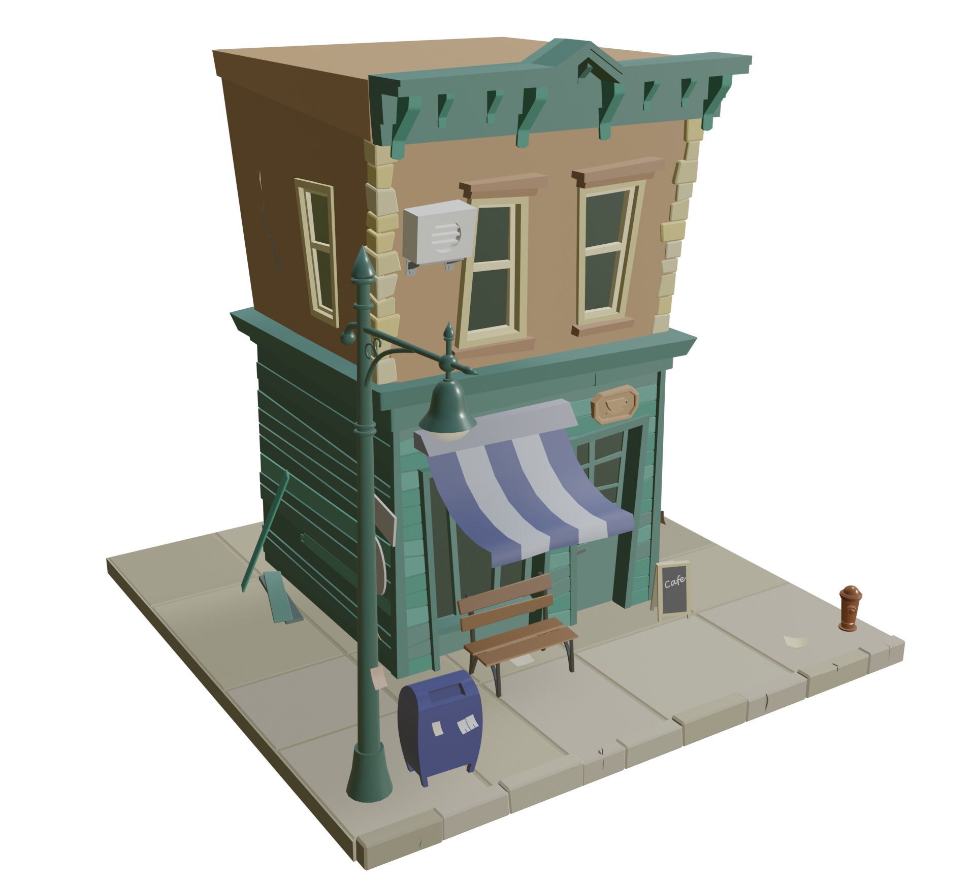 Local Cafe The Hidden Gem You Need to Visit game ready file Low-poly 3D model_2