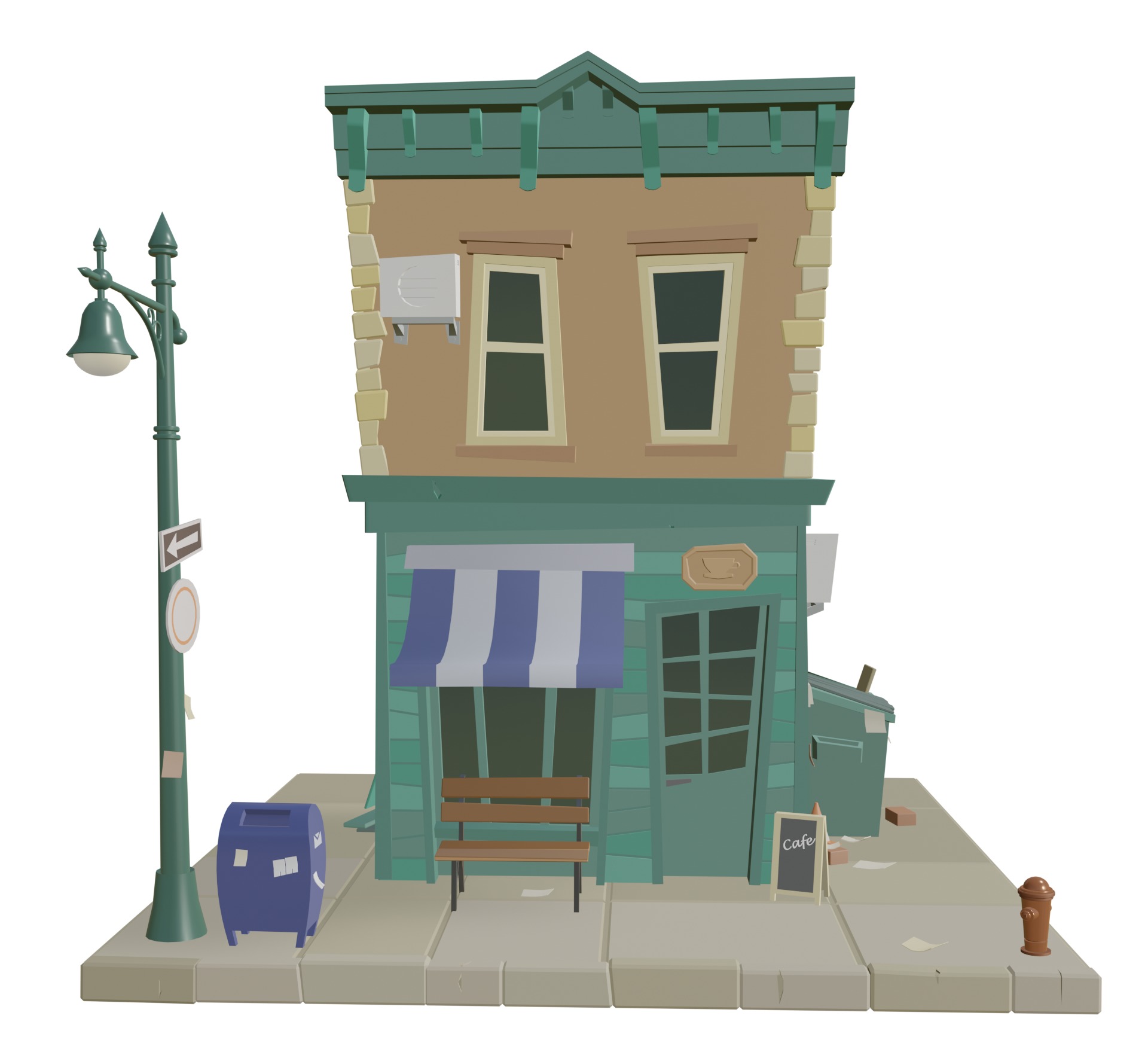 Local Cafe The Hidden Gem You Need to Visit game ready file Low-poly 3D model_1