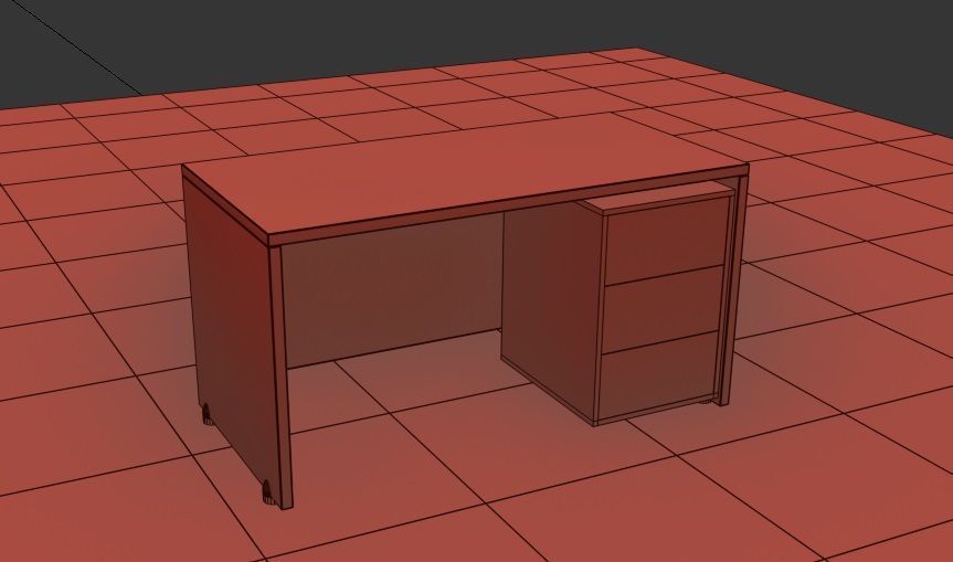 office table Free low-poly 3D model_7
