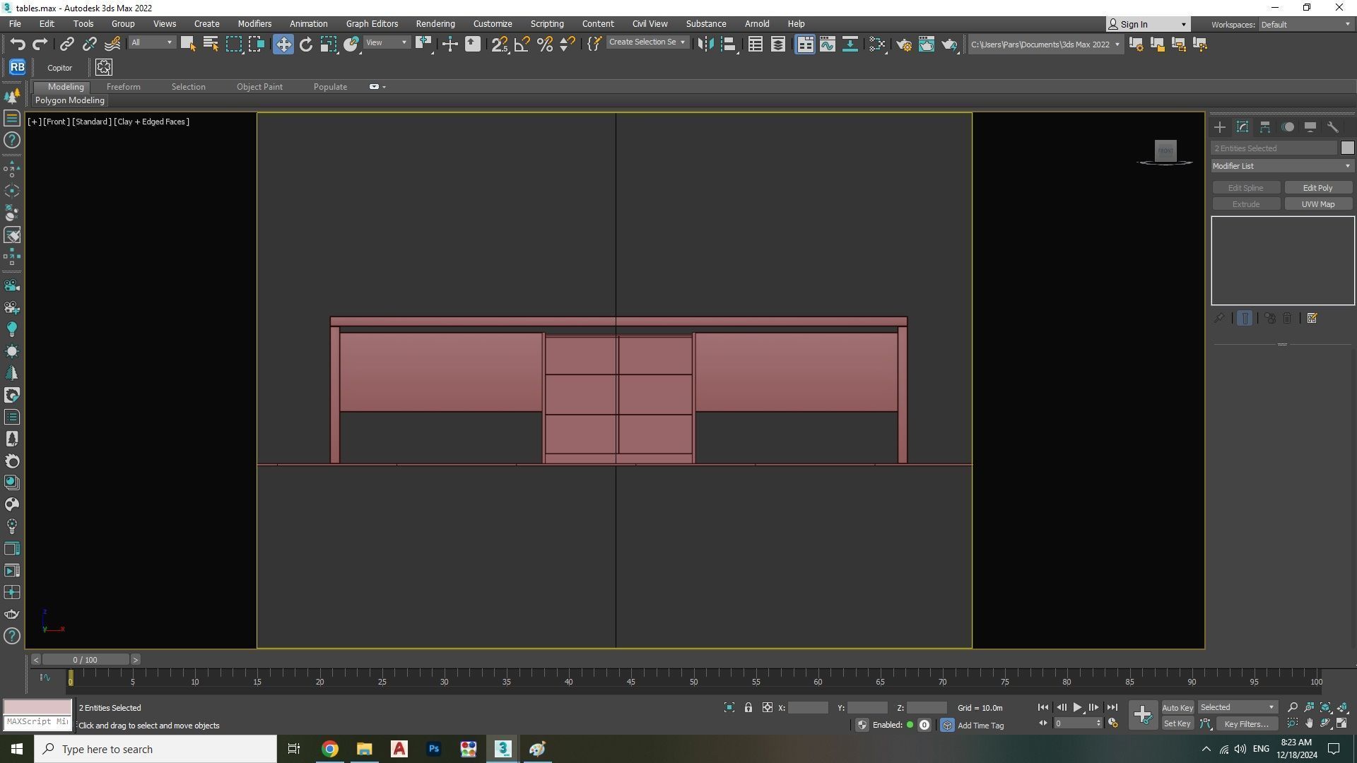 office table Free low-poly 3D model_2