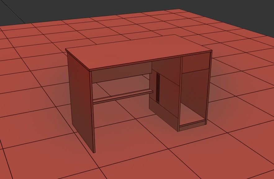 office table Free low-poly 3D model_5