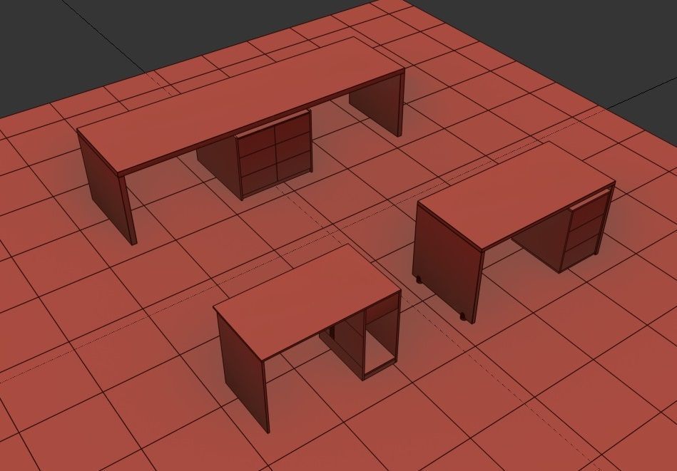 office table Free low-poly 3D model_8