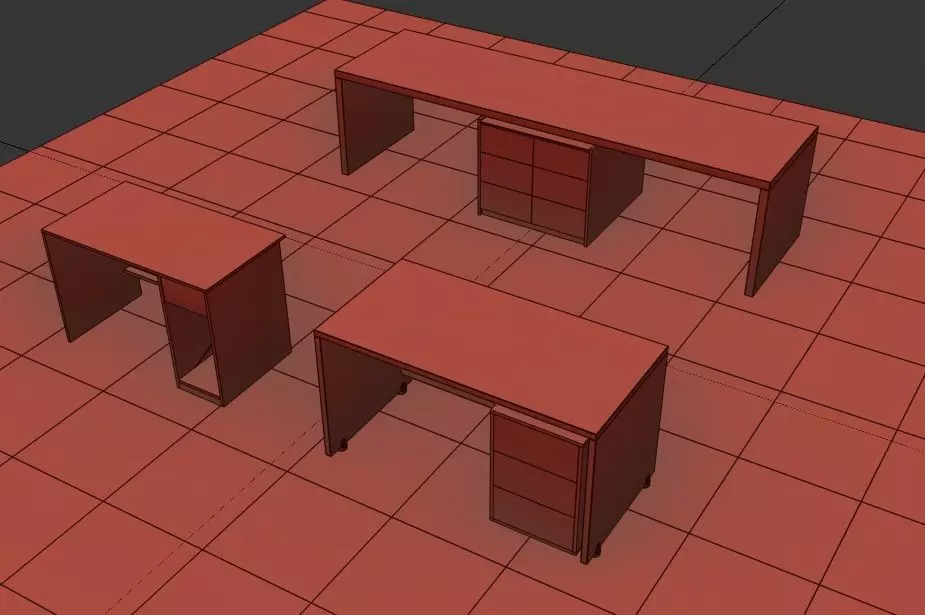 office table Free low-poly 3D model_0