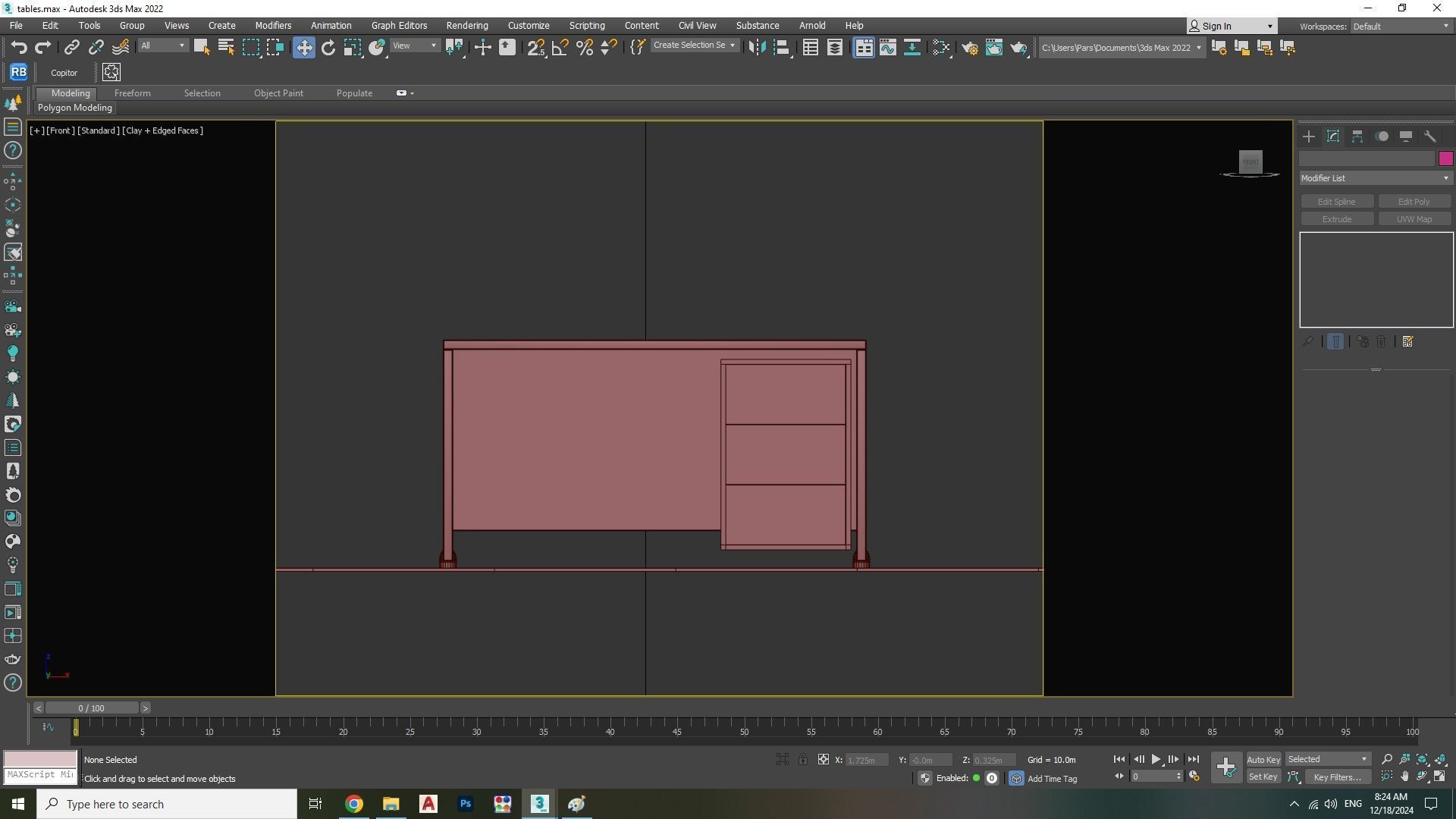 office table Free low-poly 3D model_3