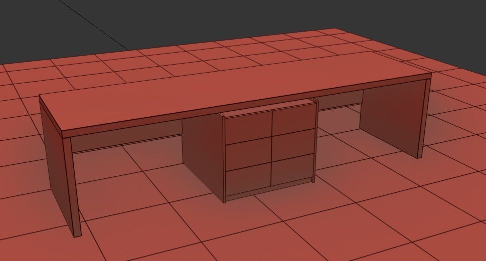 office table Free low-poly 3D model_6