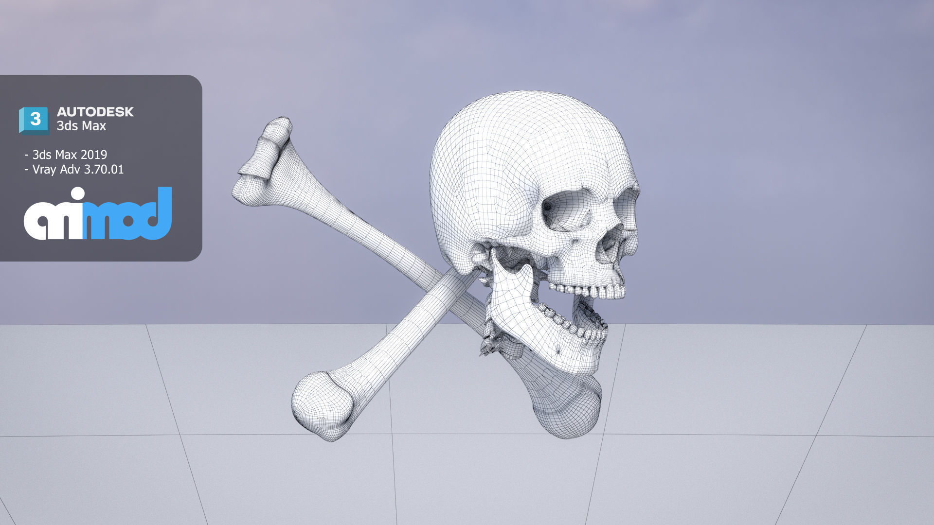 Skull Cross Bones 3D model_6