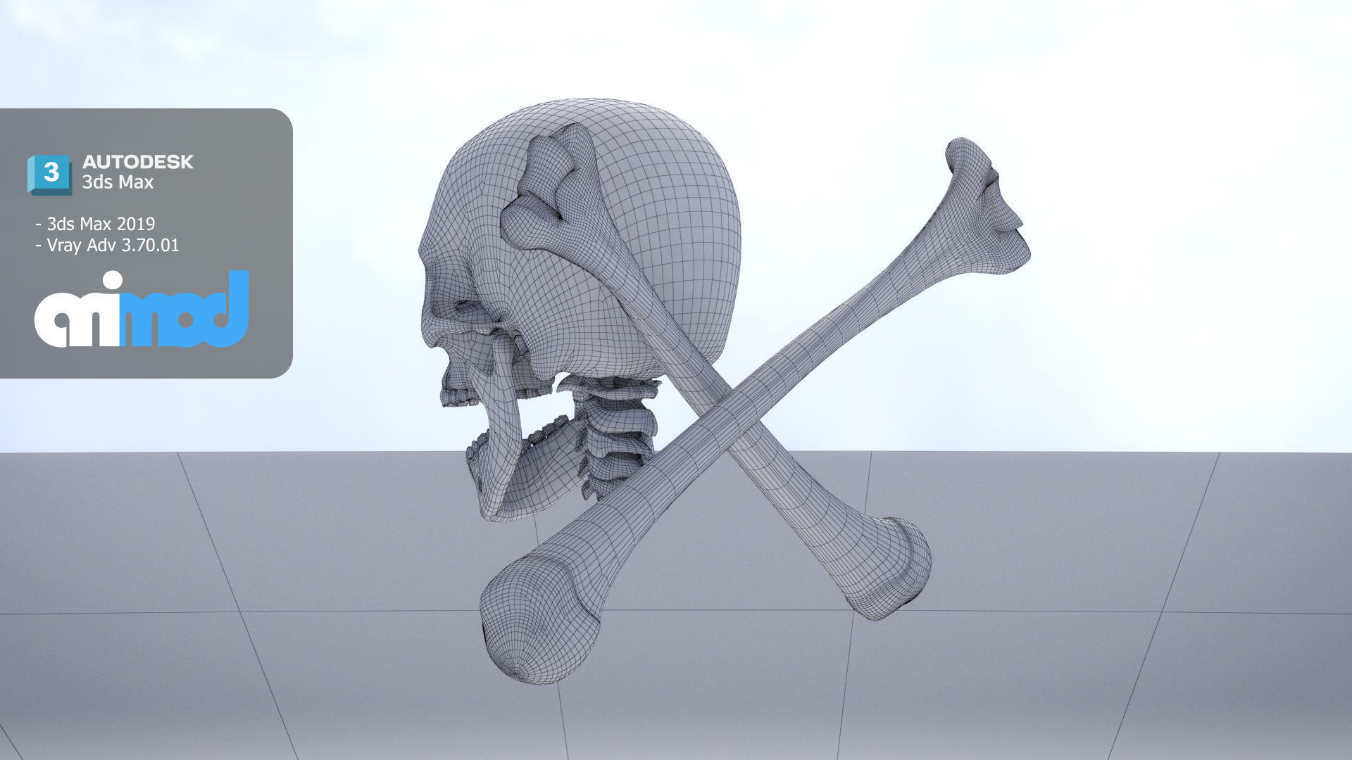 Skull Cross Bones 3D model_9