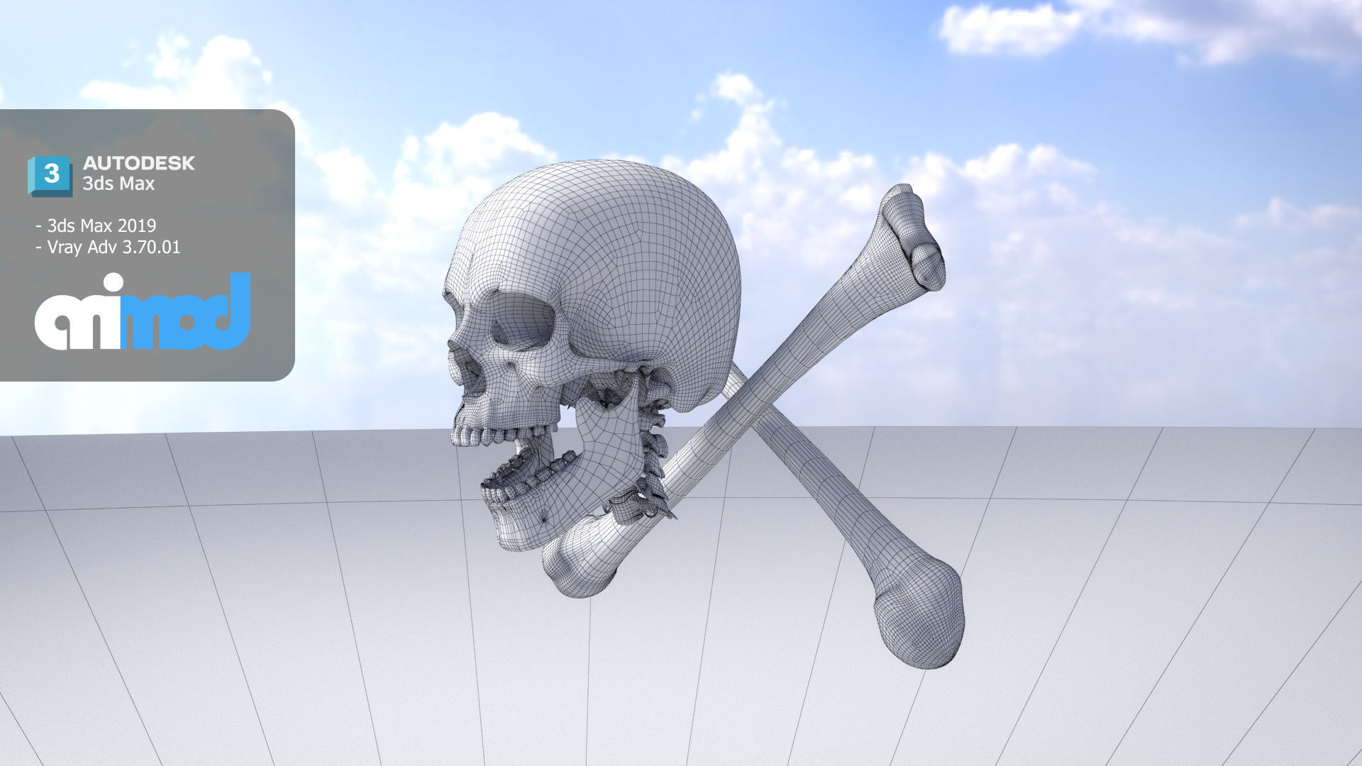 Skull Cross Bones 3D model_7