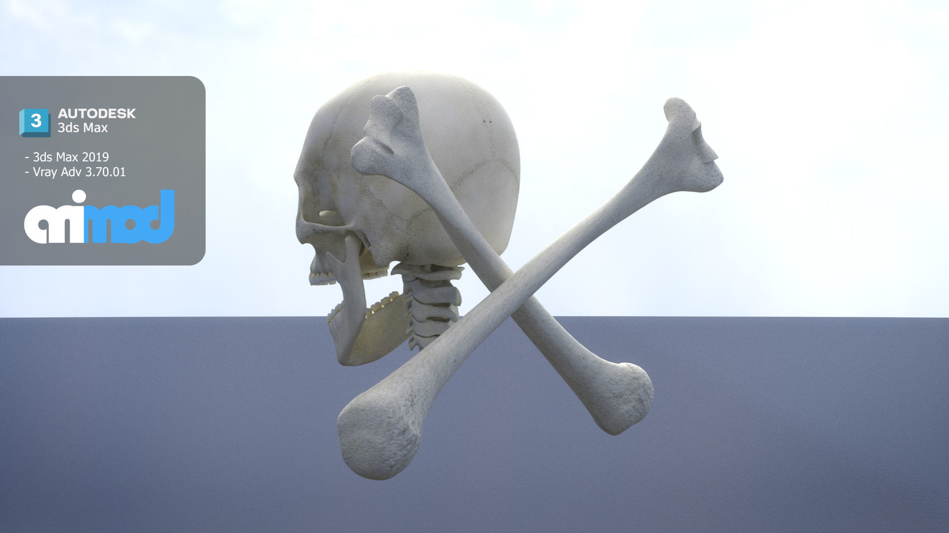 Skull Cross Bones 3D model_4