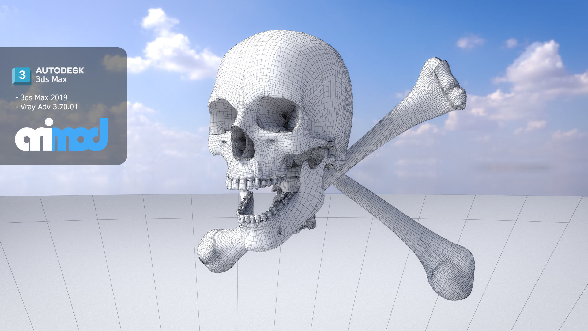 Skull Cross Bones 3D model_5