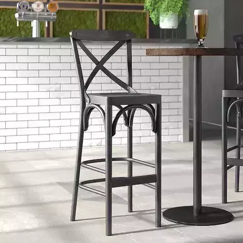 Walnut Sofia Bar Stool  Chair 3D model