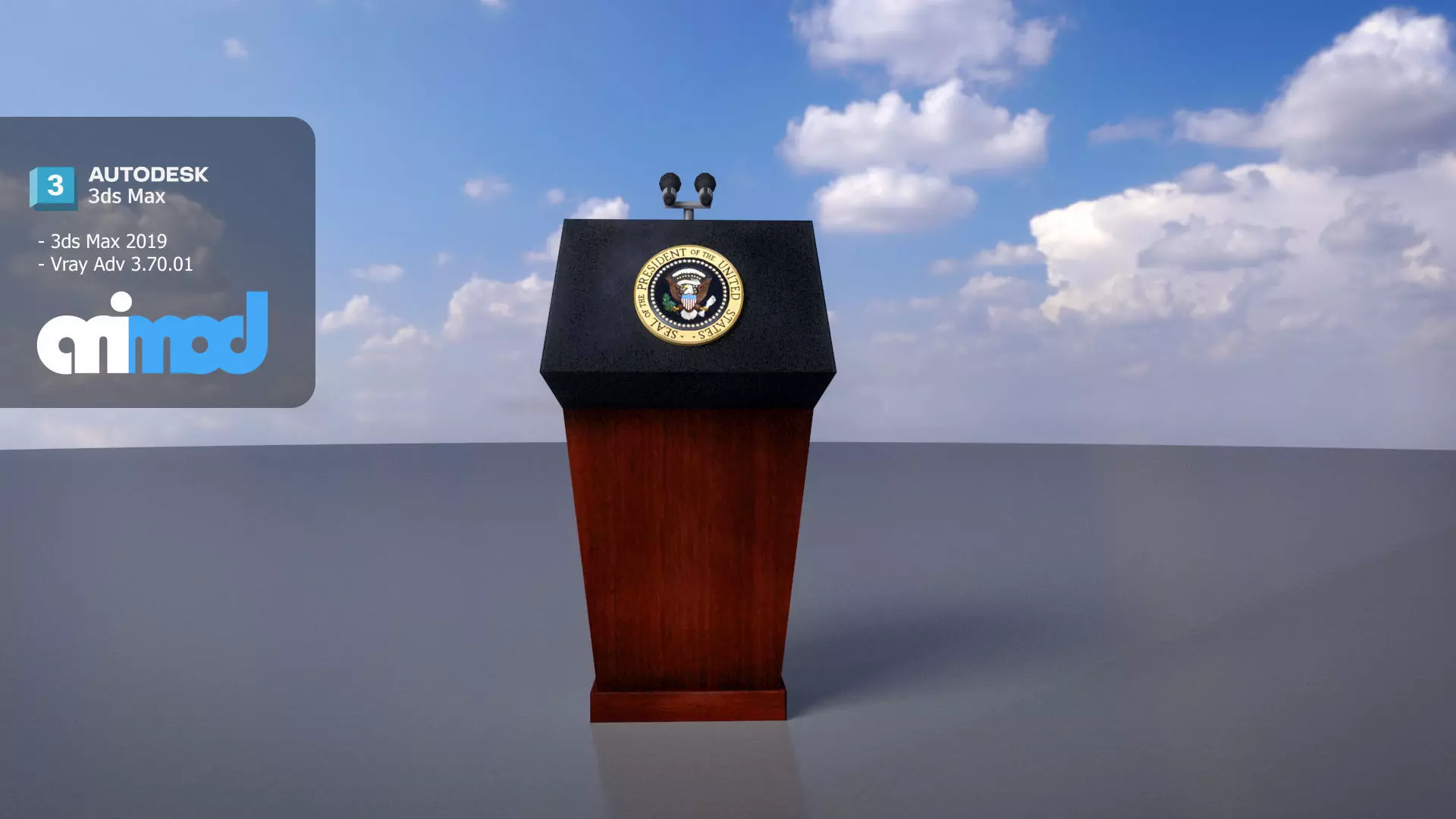 US White House Podium 3D model