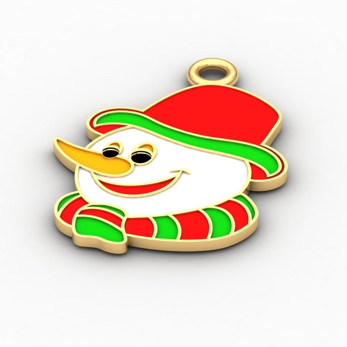 Snowman enamel kids pendant 3D print model_1