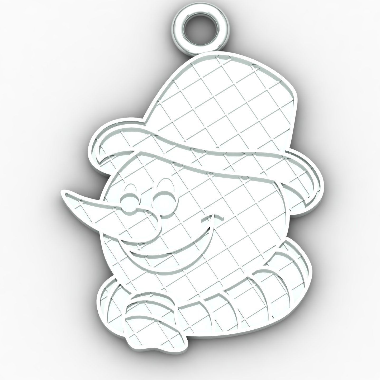 Snowman enamel kids pendant 3D print model_7