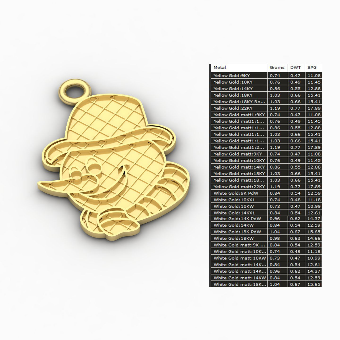 Snowman enamel kids pendant 3D print model_9