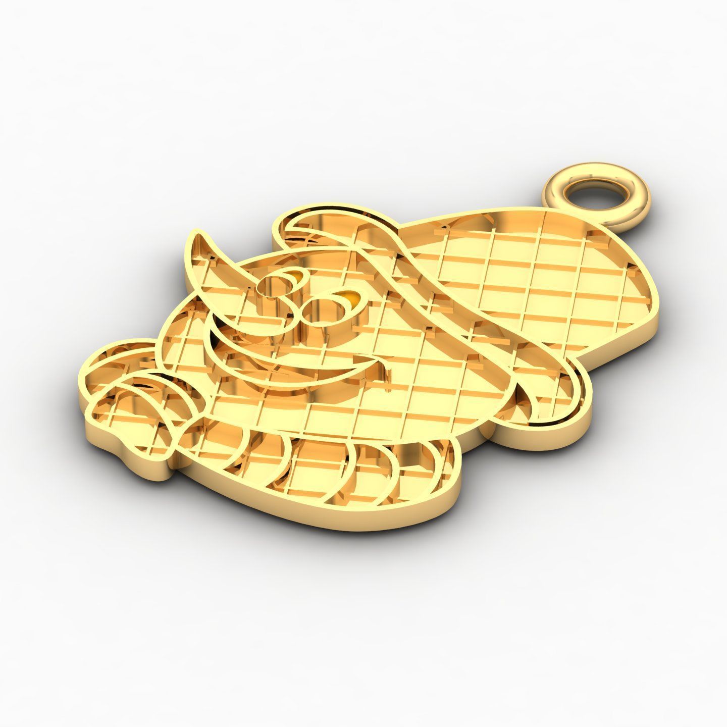 Snowman enamel kids pendant 3D print model_6