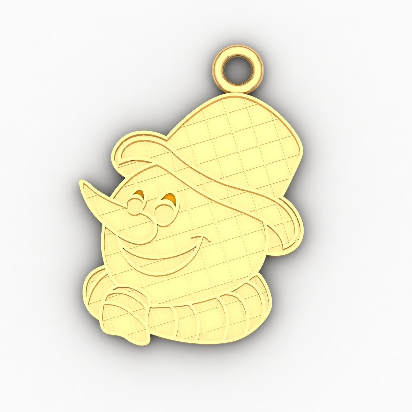 Snowman enamel kids pendant 3D print model_5