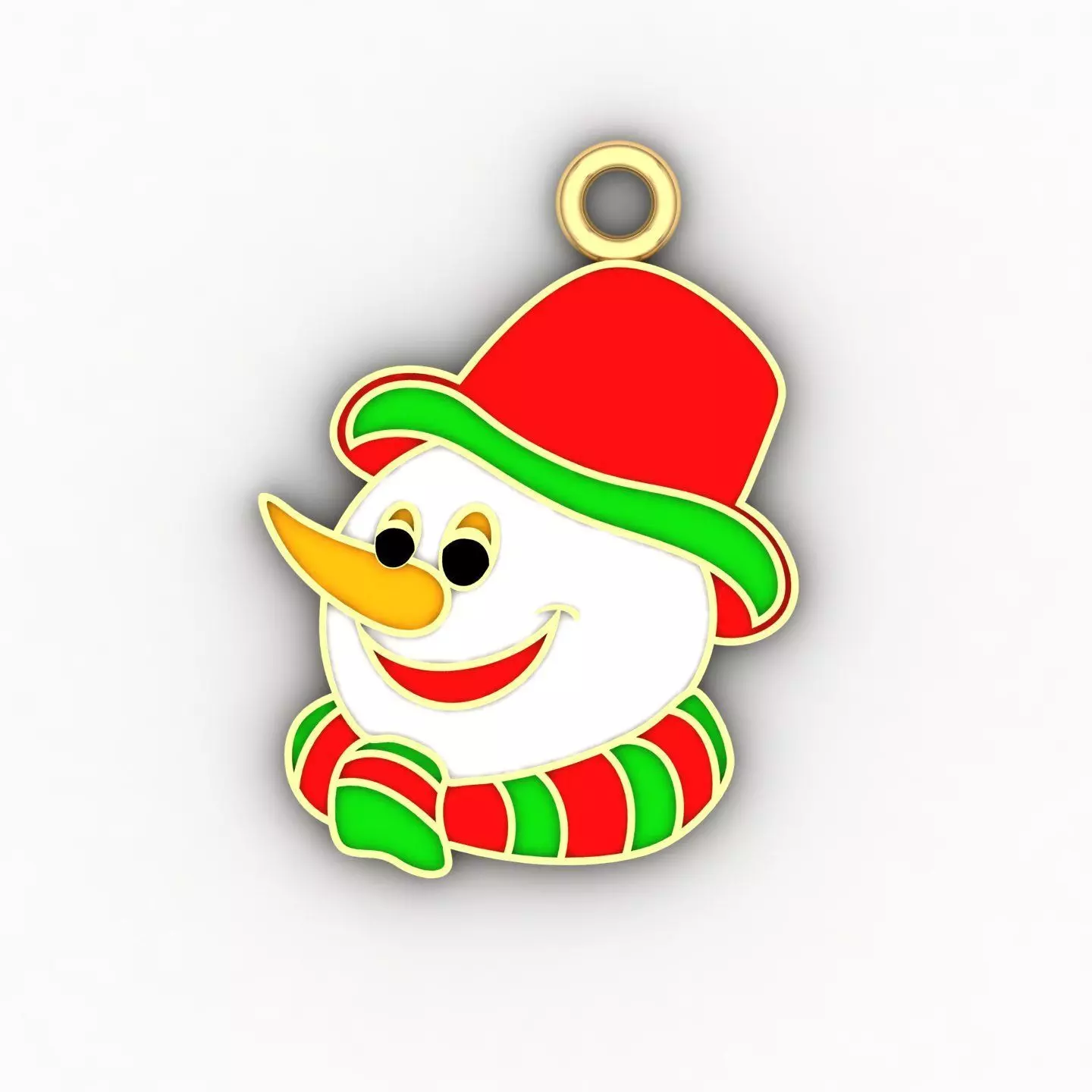 Snowman enamel kids pendant 3D print model_0