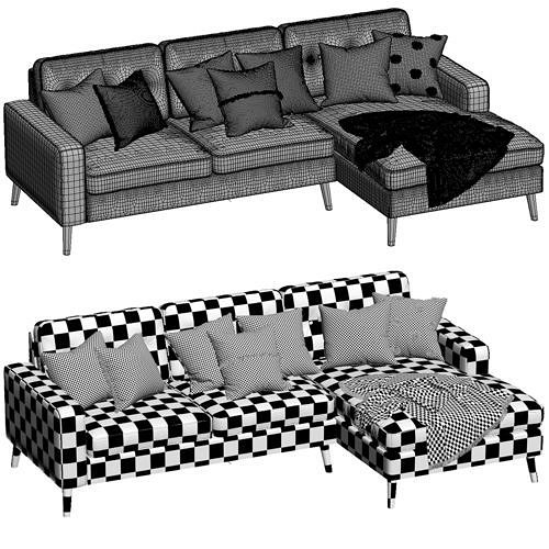 Cult Furniture Madison Sofa with Chaise 3D model 6