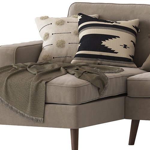 Cult Furniture Madison Sofa with Chaise 3D model 5