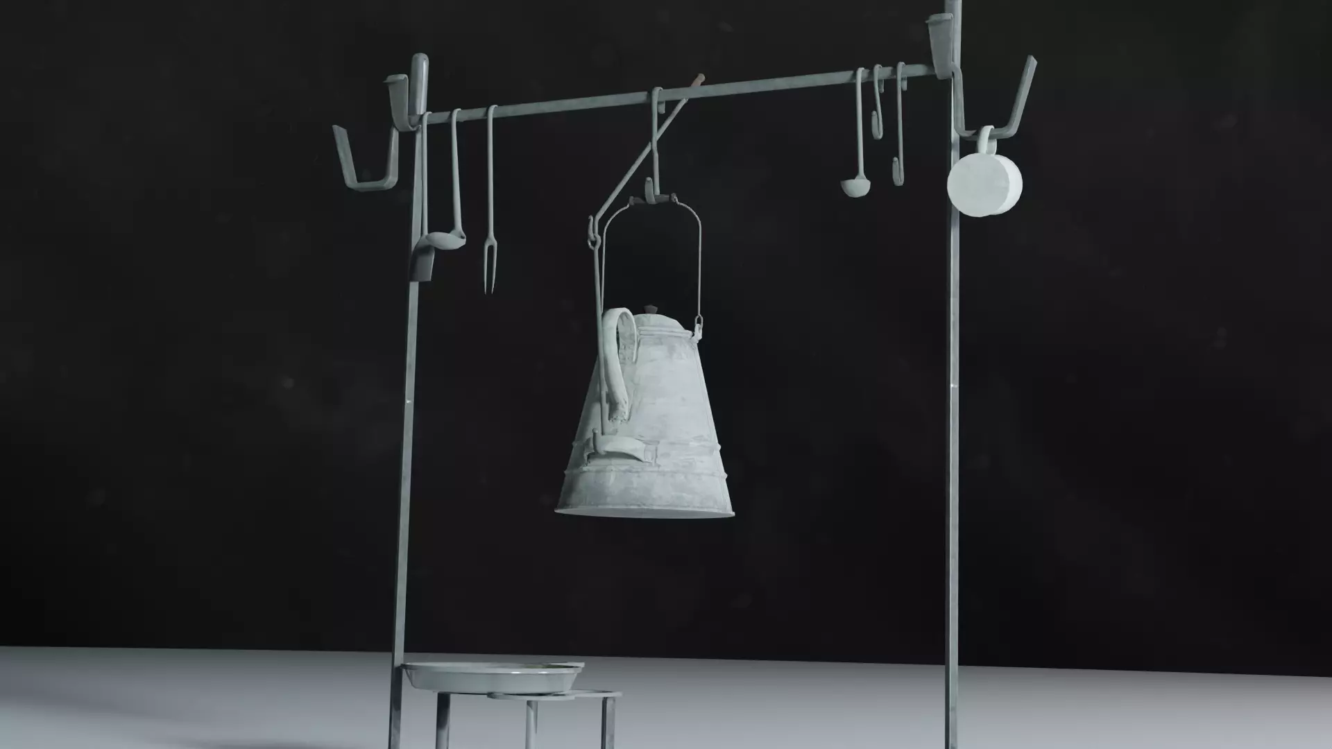 Campfire Cooking Set 3D Model Low-poly 3D model_0