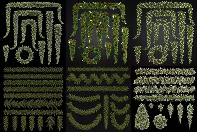 Garlands Pack 1 3D Model Collection