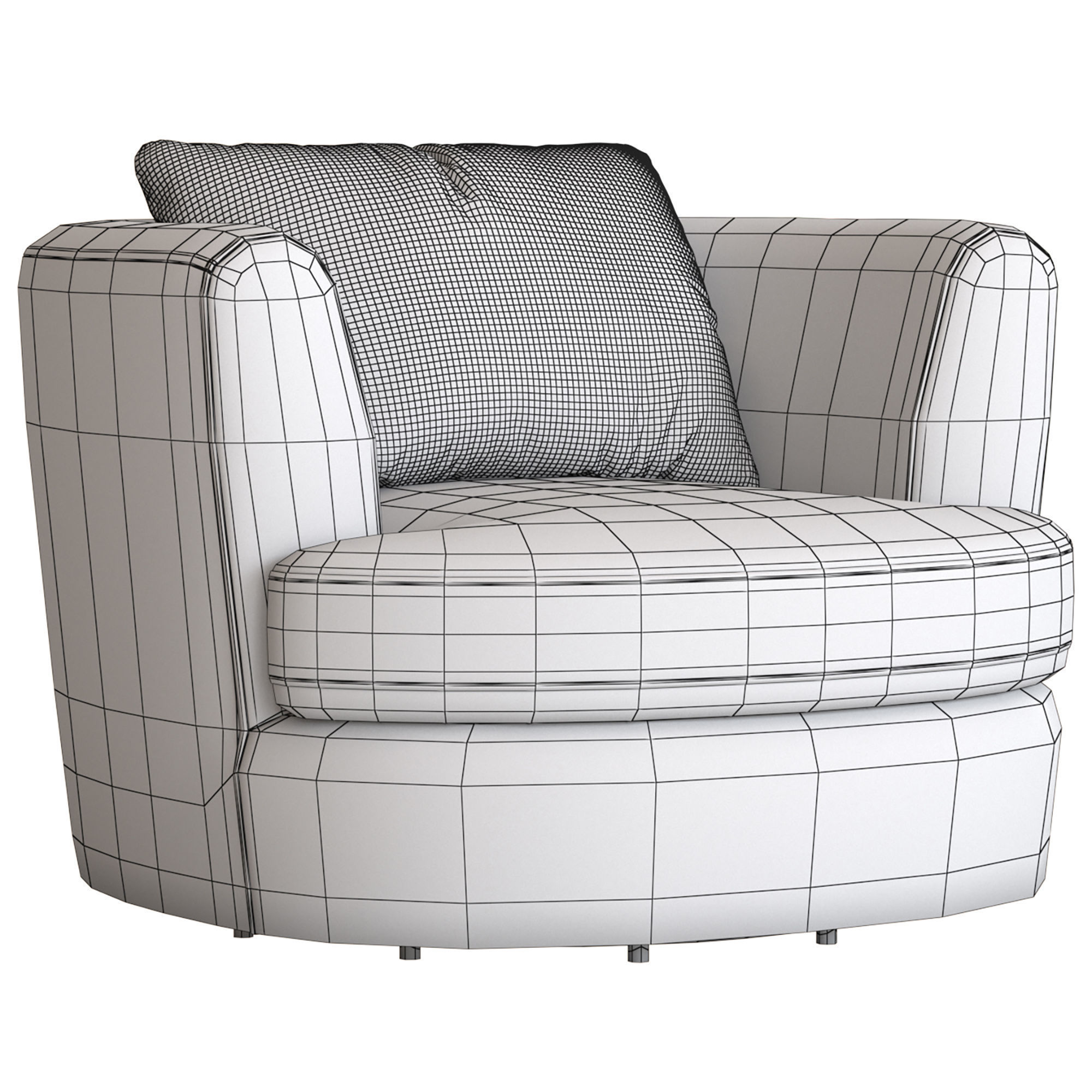 Cult Furniture Magnolia Swivel Armchair 3D model_4