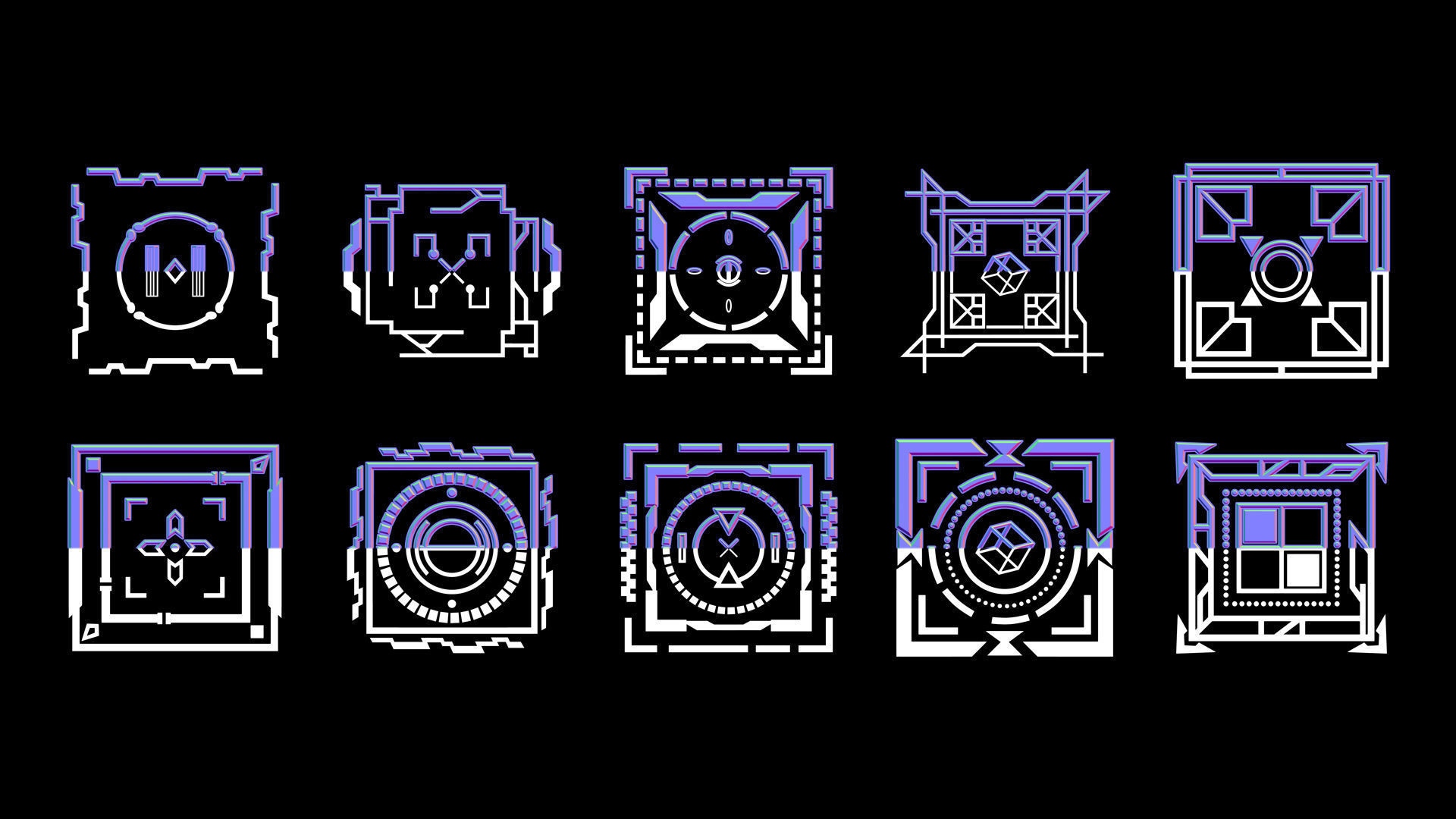 50 Sci-Fi Hologram Normal Map and Alpha Vol 2 3D model_2