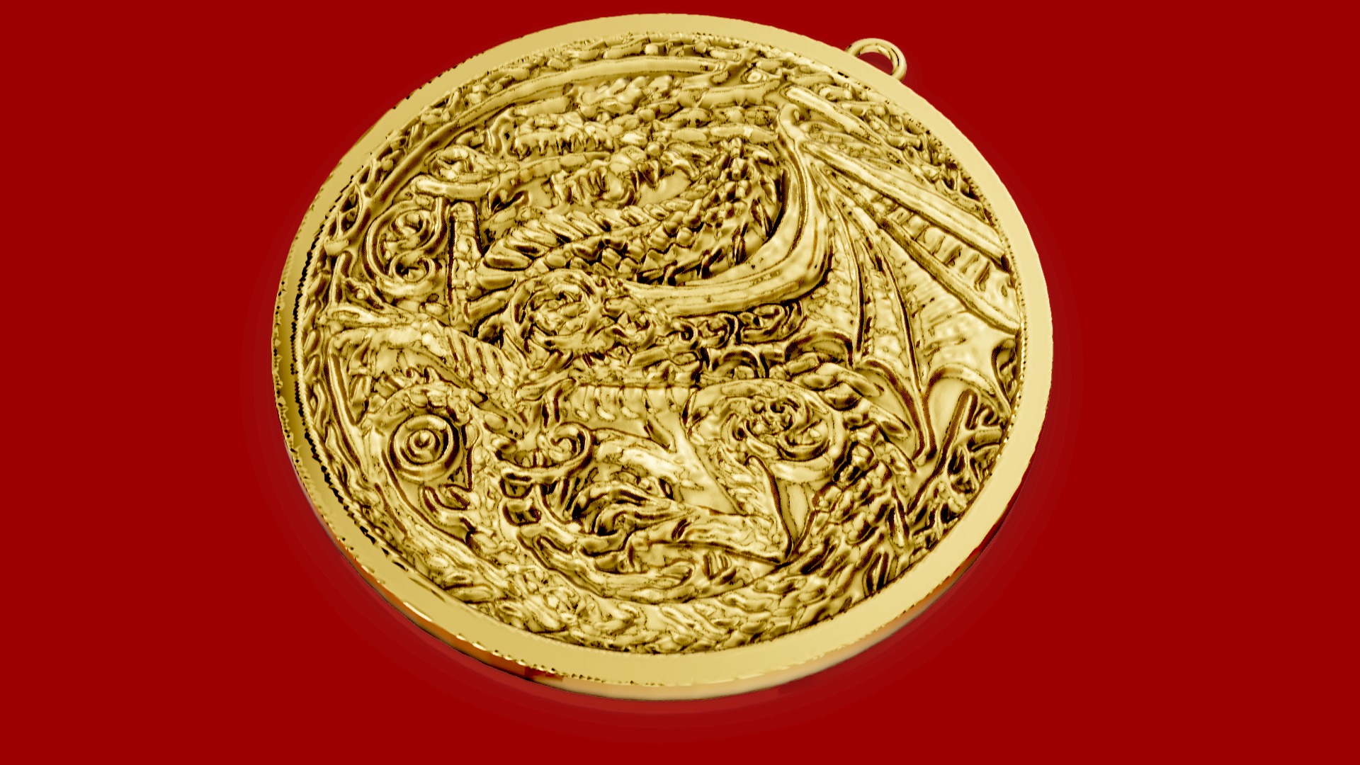 Dragon pendant Chain 3D print model_1