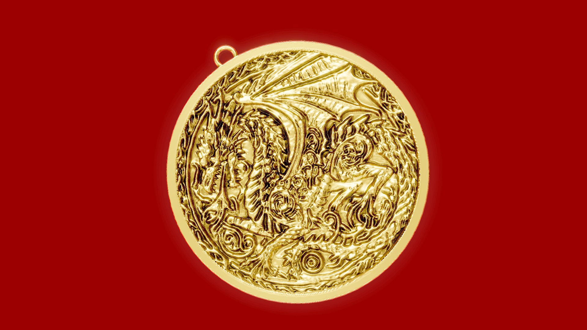 Dragon pendant Chain 3D print model_4