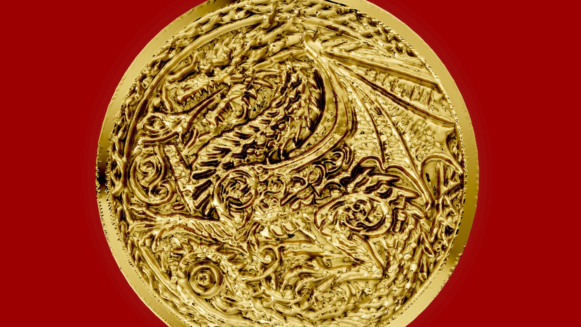 Dragon pendant Chain 3D print model_5