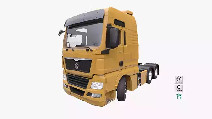Heavy Truck Chassis 04 Generic All PBR Unity UE Textures Low-poly 3D model