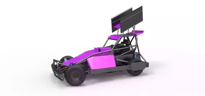 New Zealand Superstock car while turning Version 2 Scale 1 to 25 3D print model